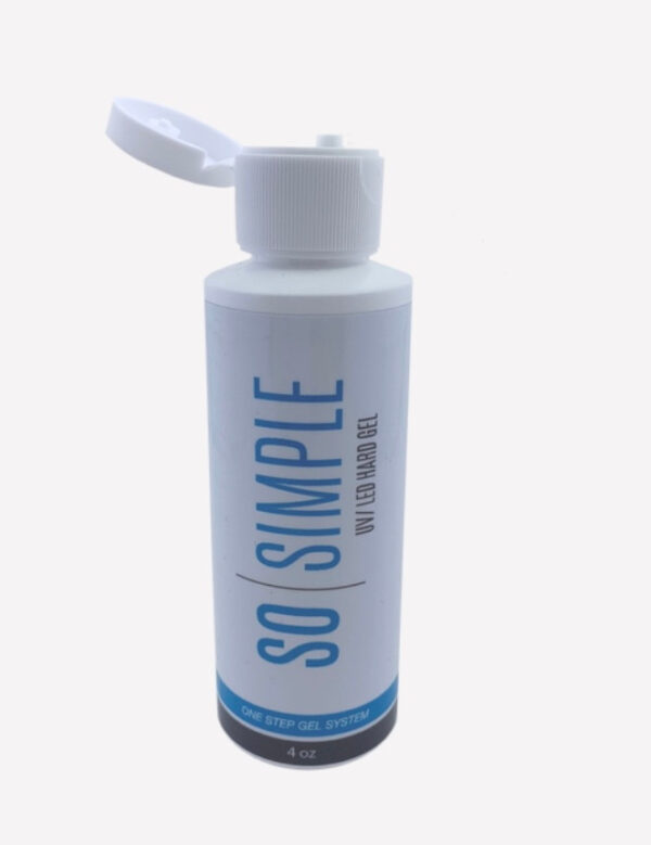 Our SO SIMPLE™ UV/LED HARD GEL now comes in a 4oz refill bottle to be used in refilling our 35ml squeeze bottles.
  Not recommended for refilling the SO Gel Medium Clear that comes in the 15ml and 30ml pots.
 STORE OUT OF SUNLIGHT AND HEAT.

 Cure in UV 2 min or LED low heat setting for 90 sec for base coat and building layer and 60 sec final cure as top coat. Cures with a tacky layer. Cleanse tacky layer with our CLEANSE. 

Buying in bulk saves you 10.00